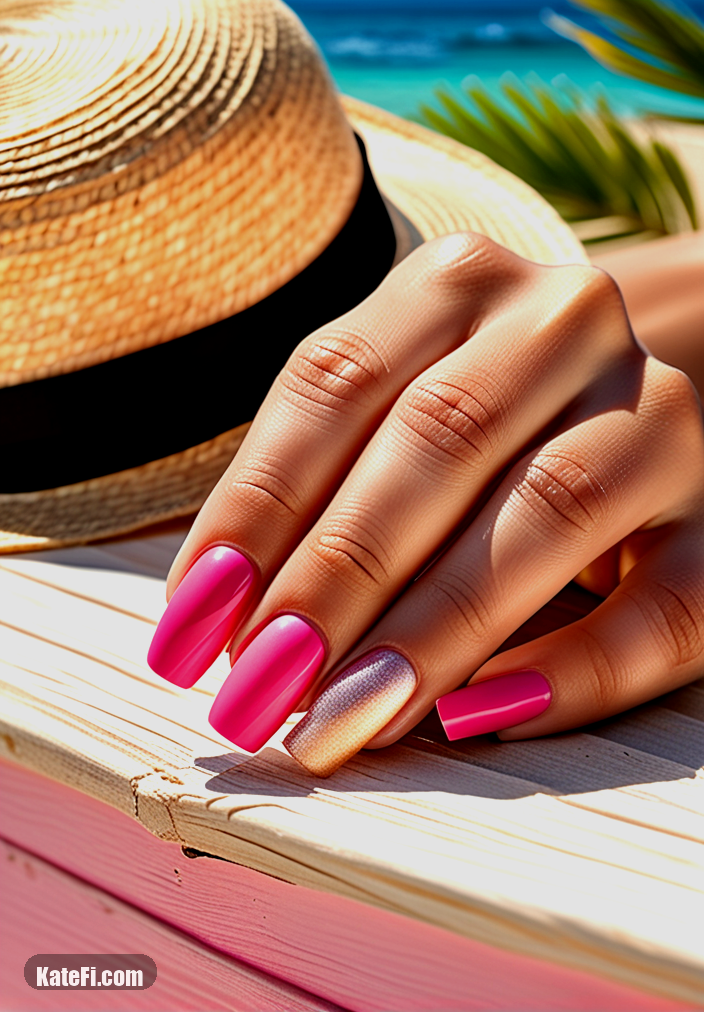 Timeless almond nails in soft beige for any occasion
