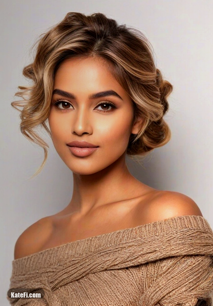Warm caramel highlights to brighten your brunette locks